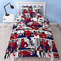 Spiderman Ultimate Metropolis - Funda de edredón para Cama Individual- diseño Reversible de Dos Lados- Incluye Funda de…